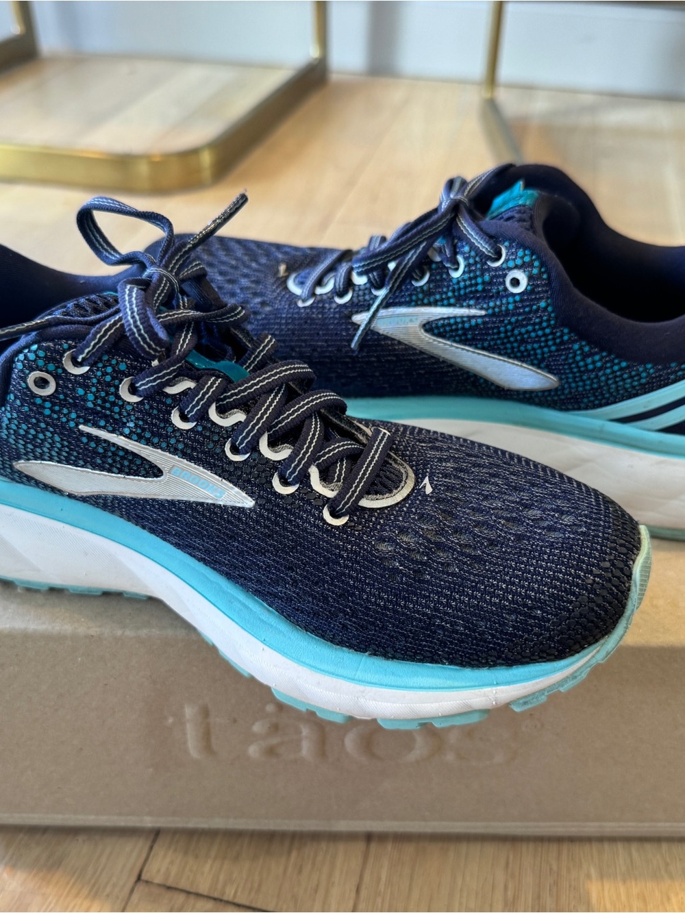 Brooks Women’s Navy and Teal Athletic Running Shoes